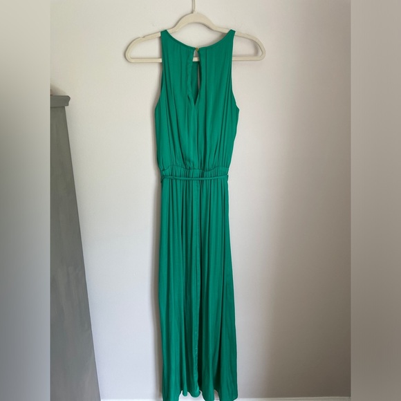 Jennifer Lopez Silky Maxi Dress Keyhole Tie Waist in Kelly Green Size 2 Small - Picture 6 of 8